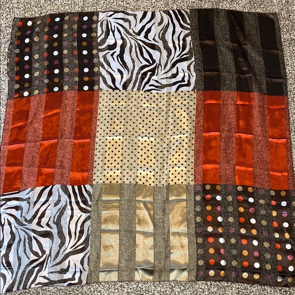 Multicolor Mixed Print Patchwork Square Scarf - Picture 2 of 3